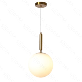 PENDENTE Ø25CM METAL E VIDRO BRONZE E BRANCO | SINDORA ILUMINAÇÃO DCD04026