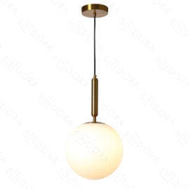 PENDENTE Ø30CM METAL E VIDRO BRONZE E BRANCO | SINDORA ILUMINAÇÃO DCD04027