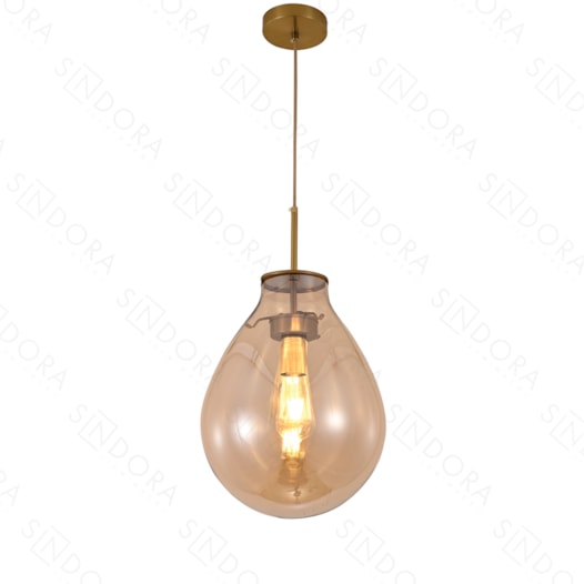 PENDENTE Ø30X40CM METAL E VIDRO BRONZE E CONHAQUE | SINDORA ILUMINAÇÃO DCD04008 PENDENTE Ø30X40CM METAL E VIDRO BRONZE E CONHAQUE | SINDORA ILUMINAÇÃO DCD04008