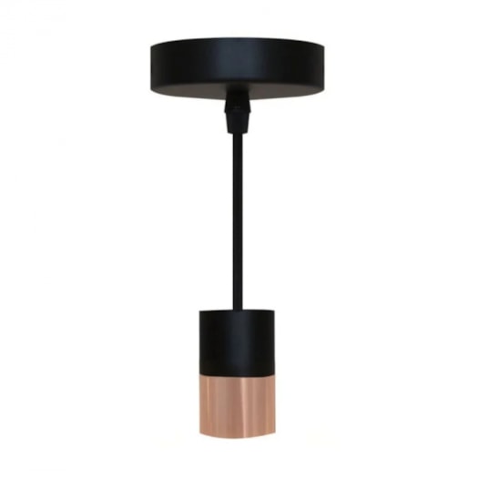 PENDENTE Ø4X7CM ALUMÍNIO COBRE E PRETO | ROMALUX P0020 PENDENTE Ø4X7CM ALUMÍNIO COBRE E PRETO | ROMALUX P0020