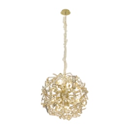 PENDENTE Ø65CM CRISTAL E METAL DOURADO | SINDORA ILUMINAÇÃO DCD01219