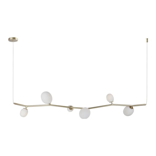 PENDENTE OLIVE 18X155X34CM METAL E VIDRO DOURADO E BRANCO FOSCO | USINA IMPORTS UI20266/155DRFC