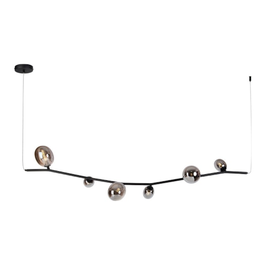 PENDENTE OLIVE 18X155X34CM METAL E VIDRO PRETO E FUMÊ | USINA IMPORTS UI20266/150PTFM PENDENTE OLIVE 18X155X34CM METAL E VIDRO PRETO E FUMÊ | USINA IMPORTS UI20266/150PTFM