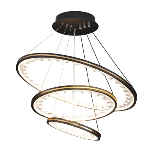 PENDENTE OPALA 3 AROS 200+400+600 X1500 LED 50W 3000K 2173 LM BIVOLT PRETO | USINA IMPORTS UI20025/3PT PENDENTE OPALA 3 AROS 200+400+600 X1500 LED 50W 3000K 2173 LM BIVOLT PRETO | USINA IMPORTS UI20025/3PT