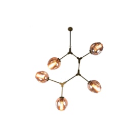 PENDENTE ORBE METAL E VIDRO DOURADO E CHAMPANHE 5XE27 | BELLA ILUMINAÇÃO KY001SG PENDENTE ORBE METAL E VIDRO DOURADO E CHAMPANHE 5XE27 | BELLA ILUMINAÇÃO KY001SG
