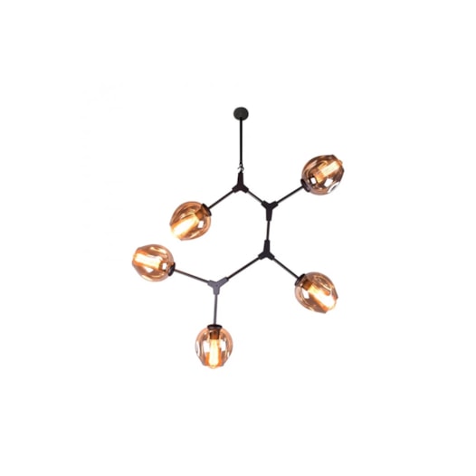 PENDENTE ORBE METAL E VIDRO PRETO E CHAMPANHE 5XE27 | BELLA ILUMINAÇÃO KY001S PENDENTE ORBE METAL E VIDRO PRETO E CHAMPANHE 5XE27 | BELLA ILUMINAÇÃO KY001S