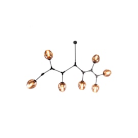 PENDENTE ORBE METAL E VIDRO PRETO E CHAMPANHE 7XE27 | BELLA ILUMINAÇÃO KY001M PENDENTE ORBE METAL E VIDRO PRETO E CHAMPANHE 7XE27 | BELLA ILUMINAÇÃO KY001M