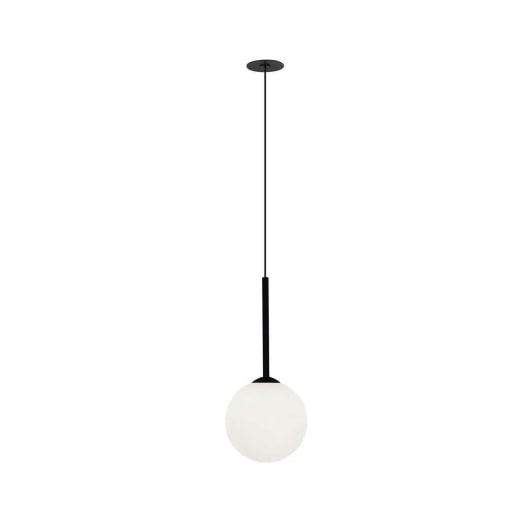 PENDENTE ORBIT 1 ESFERA LEITOSA 1XG9 10X10X23,5CM ALUMÍNIO PRETO | STUDIOLUCE WHITE PDH1534PT