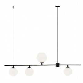 PENDENTE ORBIT 4 ESFERAS LEITOSAS 4XG9 90X12X28CM ALUMÍNIO PRETO | STUDIOLUCE WHITE PDH1539PT