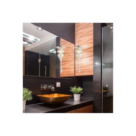 PENDENTE ORGANIKA Ø15,5X42CM METAL E VIDRO CROMADO E CHAMPANHE | BELLA ILUMINAÇÃO KB002A PENDENTE ORGANIKA Ø15,5X42CM METAL E VIDRO CROMADO E CHAMPANHE | BELLA ILUMINAÇÃO KB002A