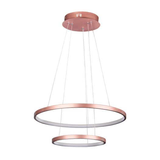 PENDENTE ORLO DUO 2 AROS Ø300Ø500X1500 LED 40W 3000K 2235 LM BIVOLT COBRE | USINA IMPORTS UI20005/3050CB-M PENDENTE ORLO DUO 2 AROS Ø300Ø500X1500 LED 40W 3000K 2235 LM BIVOLT COBRE | USINA IMPORTS UI20005/3050CB-M
