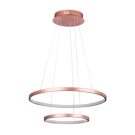 PENDENTE ORLO DUO 2 AROS Ø300Ø500X1500 LED 40W 3000K 2235 LM BIVOLT COBRE | USINA IMPORTS UI20005/3050CB-M PENDENTE ORLO DUO 2 AROS Ø300Ø500X1500 LED 40W 3000K 2235 LM BIVOLT COBRE | USINA IMPORTS UI20005/3050CB-M