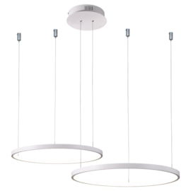 PENDENTE ORLO MIX 2 AROS Ø400+Ø500X1500 LED 45W 3000K 1960 LM BIVOLT BRANCO | USINA IMPORTS UI20006/4050BT PENDENTE ORLO MIX 2 AROS Ø400+Ø500X1500 LED 45W 3000K 1960 LM BIVOLT BRANCO | USINA IMPORTS UI20006/4050BT