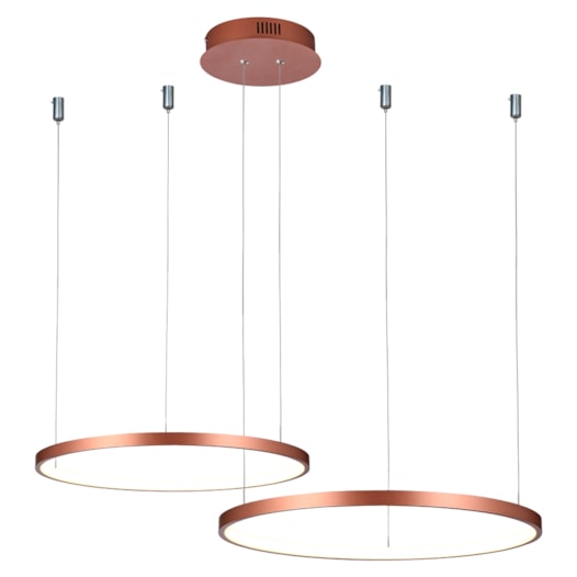 PENDENTE ORLO MIX 2 AROS Ø400+Ø500X1500 LED 45W 3000K 1960 LM BIVOLT COBRE | USINA IMPORTS UI20006/4050CB-M PENDENTE ORLO MIX 2 AROS Ø400+Ø500X1500 LED 45W 3000K 1960 LM BIVOLT COBRE | USINA IMPORTS UI20006/4050CB-M