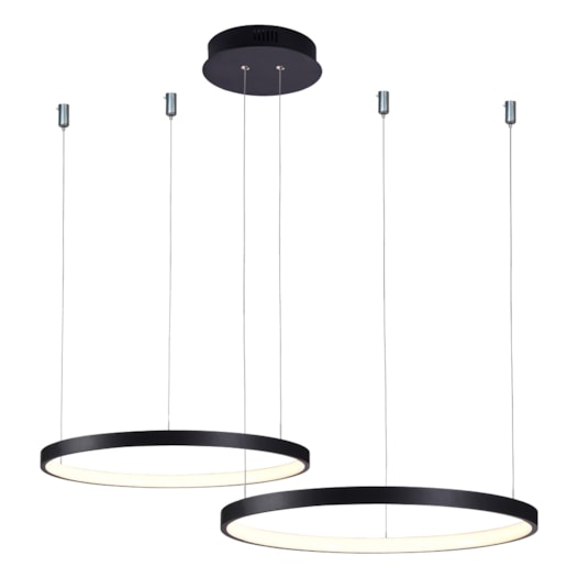 PENDENTE ORLO MIX 2 AROS Ø400+Ø500X1500 LED 45W 3000K1960 LM BIVOLT PRETO | USINA IMPORTS UI20006/4050PT PENDENTE ORLO MIX 2 AROS Ø400+Ø500X1500 LED 45W 3000K1960 LM BIVOLT PRETO | USINA IMPORTS UI20006/4050PT