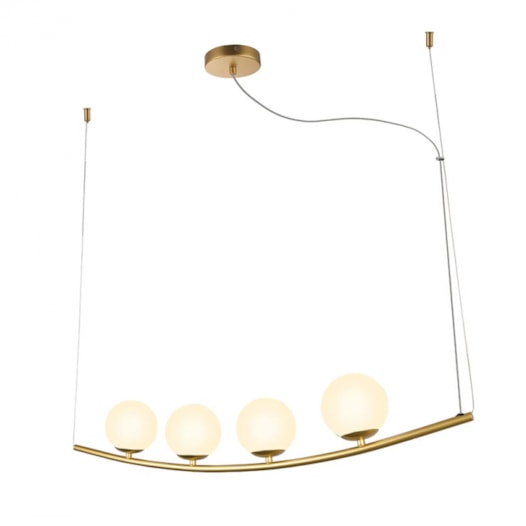 PENDENTE OSCAR METAL E VIDRO DOURADO E BRANCO 4XG9 | BELLA ILUMINAÇÃO HP002 PENDENTE OSCAR METAL E VIDRO DOURADO E BRANCO 4XG9 | BELLA ILUMINAÇÃO HP002