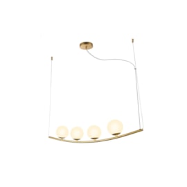 PENDENTE OSCAR METAL E VIDRO DOURADO E BRANCO 4XG9 | BELLA ILUMINAÇÃO HP002 PENDENTE OSCAR METAL E VIDRO DOURADO E BRANCO 4XG9 | BELLA ILUMINAÇÃO HP002