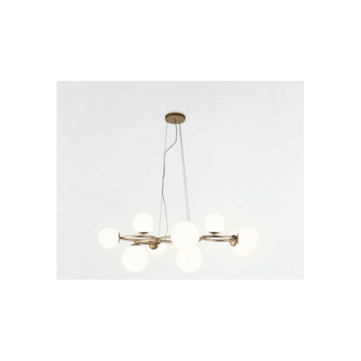 PENDENTE OXALÁ METAL E VIDRO DOURADO E BRANCO 9XG9 | BELLA ILUMINAÇÃO RE010LW PENDENTE OXALÁ METAL E VIDRO DOURADO E BRANCO 9XG9 | BELLA ILUMINAÇÃO RE010LW