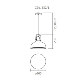 PENDENTE OXFORD 1L E27 20CM | SPOTLINE 632/1