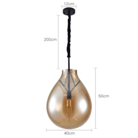 PENDENTE PALLO ÂMBAR E PRETO | NORDECOR 2781