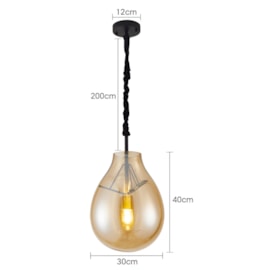 PENDENTE PALLO PRETO E ÂMBAR | NORDECOR 2779