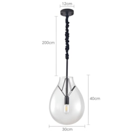 PENDENTE PALLO TRANSPARENTE E PRETO | NORDECOR 2780