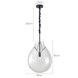 PENDENTE PALLO TRANSPARENTE E PRETO | NORDECOR 2782