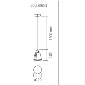 PENDENTE PANAMERA 1L E27 18CM | SPOTLINE 693/1