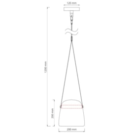 PENDENTE PELLE LED 16W 3000K Ø20X120CM METAL BRANCO/VIDRO OPACO/COURO MARROM | FLAVO FP1430BO PENDENTE PELLE LED 16W 3000K Ø20X120CM METAL BRANCO/VIDRO OPACO/COURO MARROM | FLAVO FP1430BO