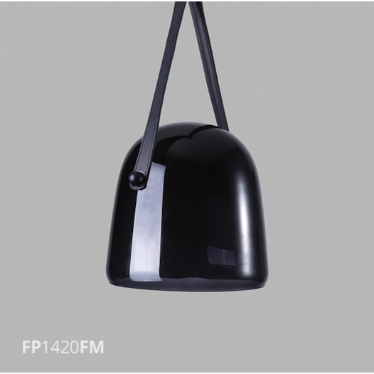 PENDENTE PELLE LED 16W 3000K Ø39X120CM METAL PRETO/VIDRO FUMÊ/COURO PRETO | FLAVO FP1420FM PENDENTE PELLE LED 16W 3000K Ø39X120CM METAL PRETO/VIDRO FUMÊ/COURO PRETO | FLAVO FP1420FM