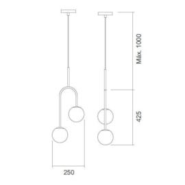 PENDENTE PÊNDULO C/ GLOBO 2L G9 | USINA 16496/42 PENDENTE PÊNDULO C/ GLOBO 2L G9 | USINA 16496/42