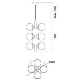 PENDENTE PÉROLA Ø120MM | USINA 16541/10 PENDENTE PÉROLA Ø120MM | USINA 16541/10
