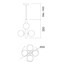 PENDENTE PÉROLA Ø120MM | USINA 16541/4 PENDENTE PÉROLA Ø120MM | USINA 16541/4