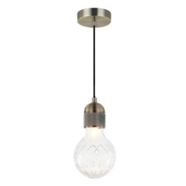 PENDENTE PETIT 1XG9 BIVOLT 9,3X18,5CM METAL E VIDRO BRONZE E TRANSPARENTE | BELLA ILUMINAÇÃO OP053