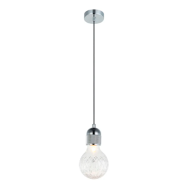 PENDENTE PETIT 1XG9 BIVOLT 9,3X18,5CM METAL E VIDRO CROMADO E TRANSPARENTE | BELLA ILUMINAÇÃO OP053CR PENDENTE PETIT 1XG9 BIVOLT 9,3X18,5CM METAL E VIDRO CROMADO E TRANSPARENTE | BELLA ILUMINAÇÃO OP053CR