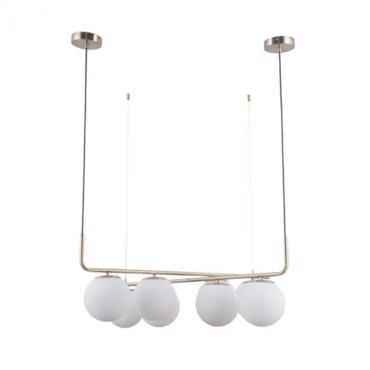 PENDENTE PETIT POA METAL E VIDRO FRENCH GOLD E FOSCO 8XE27 | BELLA ILUMINAÇÃO SQ003 PENDENTE PETIT POA METAL E VIDRO FRENCH GOLD E FOSCO 8XE27 | BELLA ILUMINAÇÃO SQ003