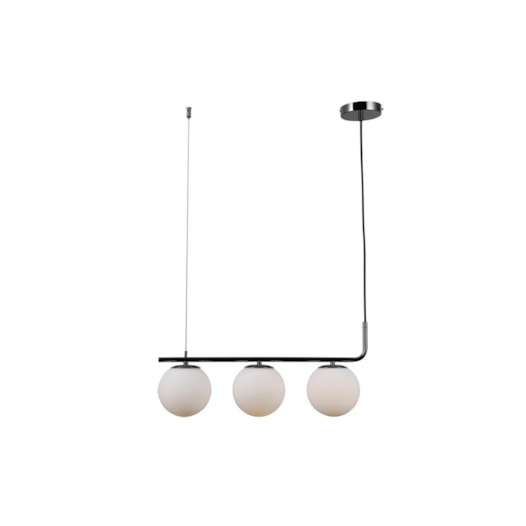 PENDENTE PETIT POA METAL E VIDRO PRETO E BRANCO 3XE27 | BELLA ILUMINAÇÃO SQ001B PENDENTE PETIT POA METAL E VIDRO PRETO E BRANCO 3XE27 | BELLA ILUMINAÇÃO SQ001B