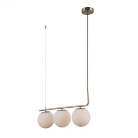 PENDENTE PETIT POA RETANGULAR METAL E VIDRO FRENCH GOLD E FOSCO 3XE27 | BELLA ILUMINAÇÃO SQ001 PENDENTE PETIT POA RETANGULAR METAL E VIDRO FRENCH GOLD E FOSCO 3XE27 | BELLA ILUMINAÇÃO SQ001