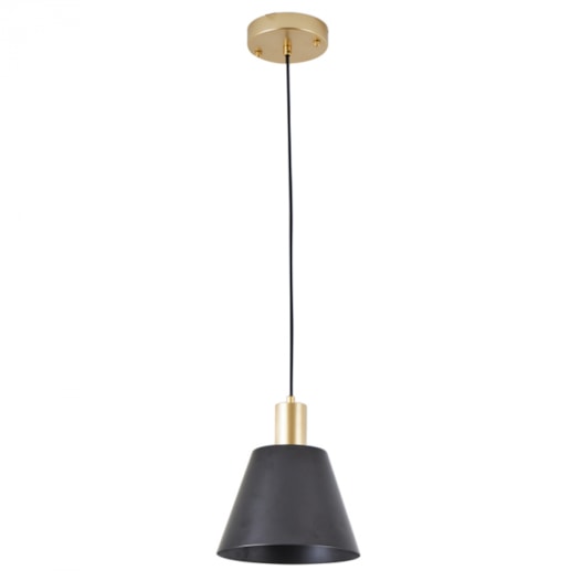 PENDENTE PETTI Ø20X15CM METAL PRETO E DOURADO | NORDECOR 2480 PENDENTE PETTI Ø20X15CM METAL PRETO E DOURADO | NORDECOR 2480