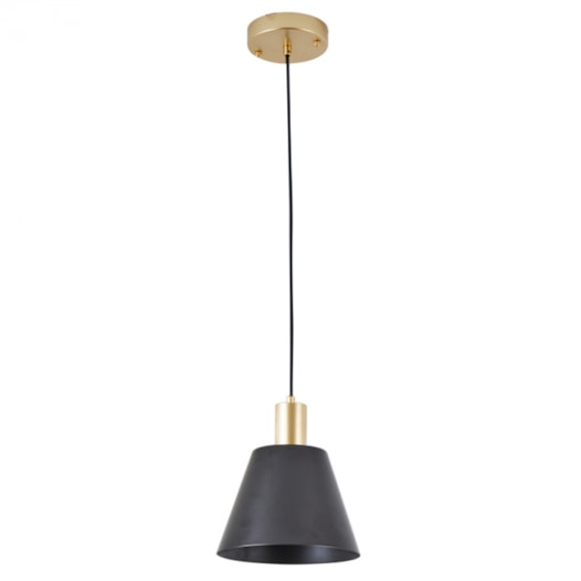 PENDENTE PETTI Ø20X15CM METAL PRETO E DOURADO | NORDECOR 2480