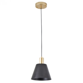 PENDENTE PETTI Ø20X15CM METAL PRETO E DOURADO | NORDECOR 2480 PENDENTE PETTI Ø20X15CM METAL PRETO E DOURADO | NORDECOR 2480
