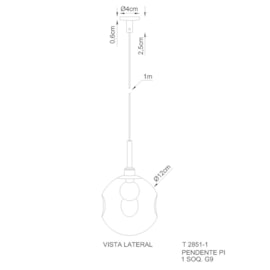 PENDENTE PI 1 G9 BOLA DUPLA 12CM AMASSADA TRANSPARENTE LATÃO | GOLDEN-ART T2851LT PENDENTE PI 1 G9 BOLA DUPLA 12CM AMASSADA TRANSPARENTE LATÃO | GOLDEN-ART T2851LT