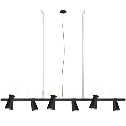 PENDENTE PION ARTICULADO RETANGULAR 120X26CM METAL E VIDRO | TKS 1796 PENDENTE PION ARTICULADO RETANGULAR 120X26CM METAL E VIDRO | TKS 1796