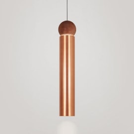 PENDENTE PIPE WOODEN BALL G CILÍNDRICO MADEIRA ESCURA 2 DICROICA PAR16 48XØ7,6CM MADEIRA E METAL | T PENDENTE PIPE WOODEN BALL G CILÍNDRICO MADEIRA ESCURA 2 DICROICA PAR16 48XØ7,6CM MADEIRA E METAL | T