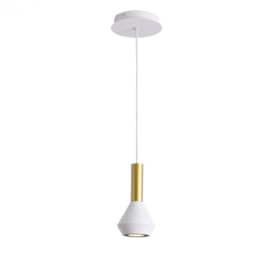 PENDENTE PITUCO Ø10X18,7CM METAL BRANCO E DOURADO | BELLA ILUMINAÇÃO ML015GW PENDENTE PITUCO Ø10X18,7CM METAL BRANCO E DOURADO | BELLA ILUMINAÇÃO ML015GW