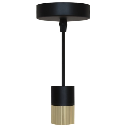 PENDENTE PRETO/DOURADO - BIVOLT | ROMALUX P0018