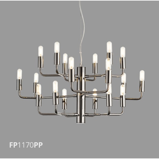 PENDENTE RAMI 18X E14 Ø70X150CM METAL PRETO PEROLIZADO | FLAVO FP1170PP PENDENTE RAMI 18X E14 Ø70X150CM METAL PRETO PEROLIZADO | FLAVO FP1170PP