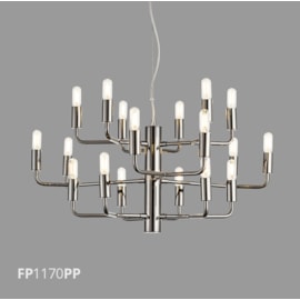 PENDENTE RAMI 18X E14 Ø70X150CM METAL PRETO PEROLIZADO | FLAVO FP1170PP PENDENTE RAMI 18X E14 Ø70X150CM METAL PRETO PEROLIZADO | FLAVO FP1170PP