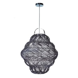 PENDENTE RATTAN MOON BLACK 40X40CM | BIASÁ 20697B