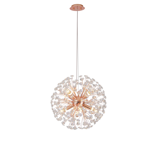 PENDENTE REDONDO Ø45CM CRISTAL E ALUMÍNIO ROSÊ | SINDORA ILUMINAÇÃO DCD01242 PENDENTE REDONDO Ø45CM CRISTAL E ALUMÍNIO ROSÊ | SINDORA ILUMINAÇÃO DCD01242